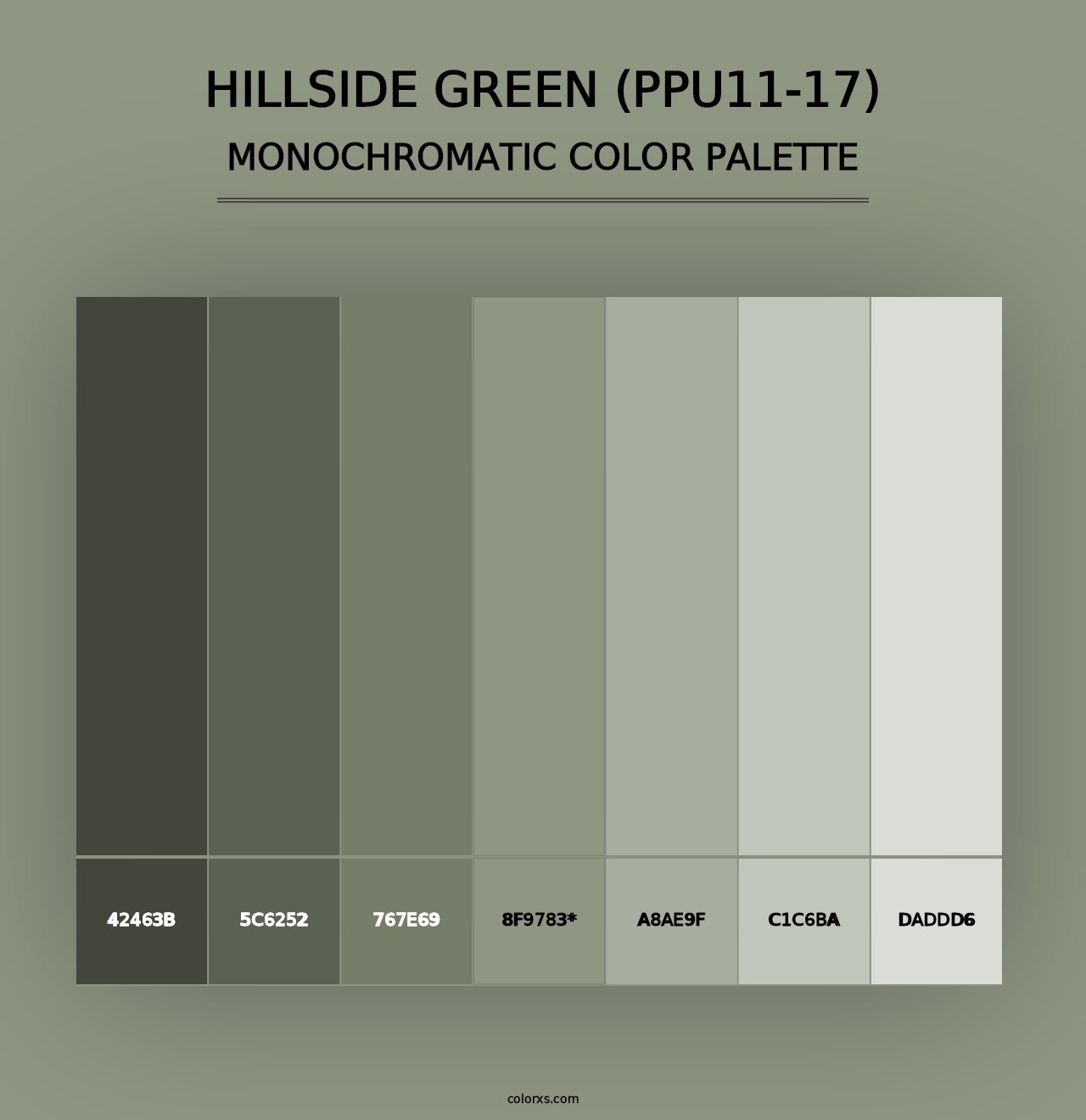 Hillside Green (PPU11-17) - Monochromatic Color Palette