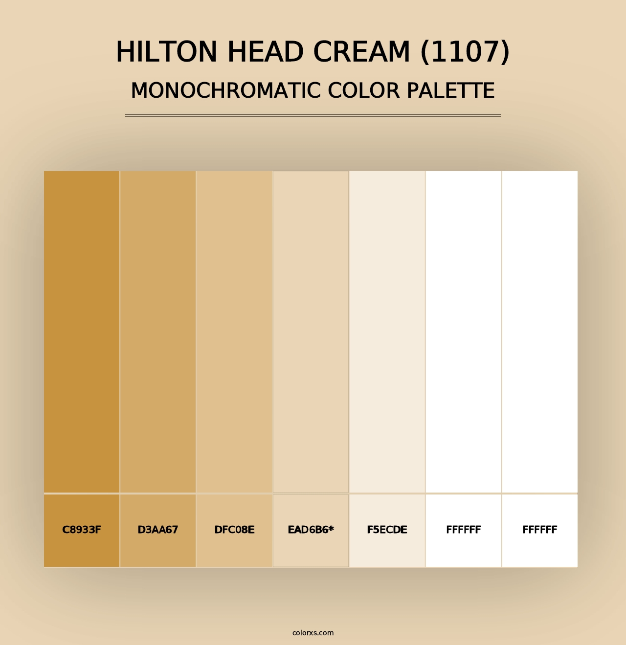 Hilton Head Cream (1107) - Monochromatic Color Palette