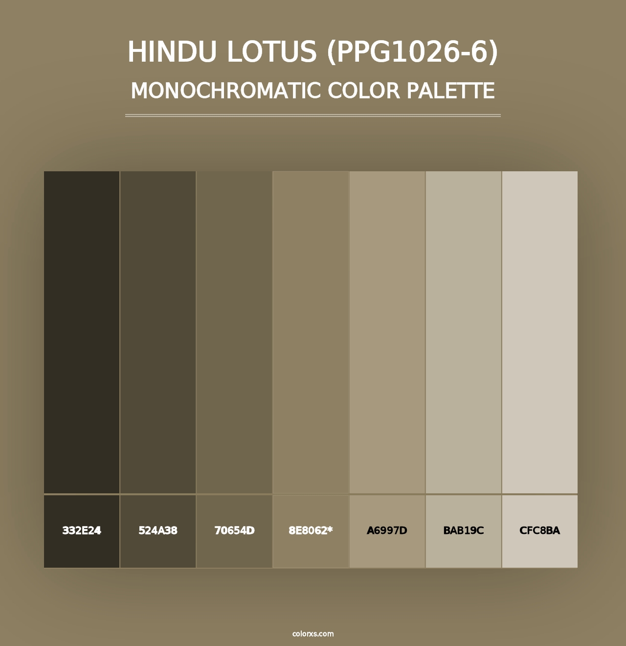 Hindu Lotus (PPG1026-6) - Monochromatic Color Palette