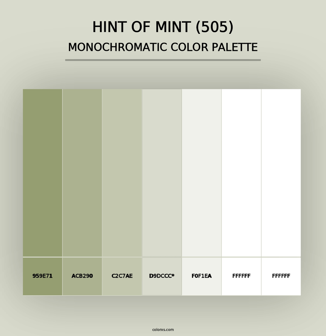 Hint of Mint (505) - Monochromatic Color Palette