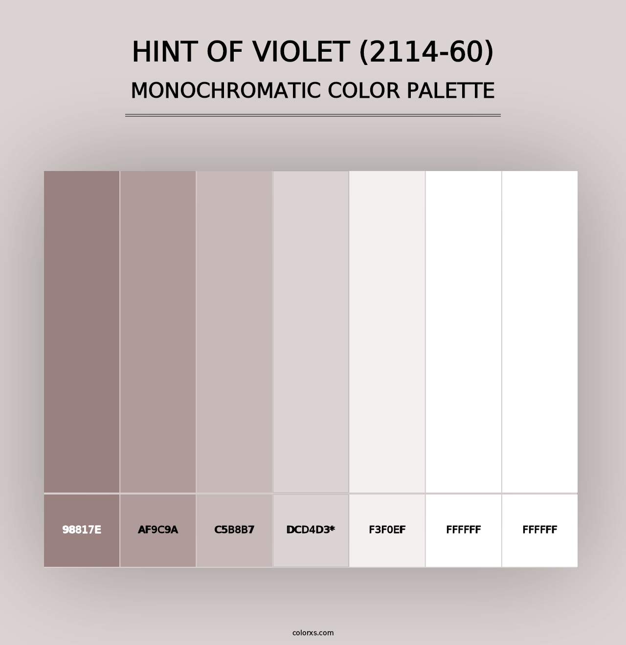 Hint of Violet (2114-60) - Monochromatic Color Palette