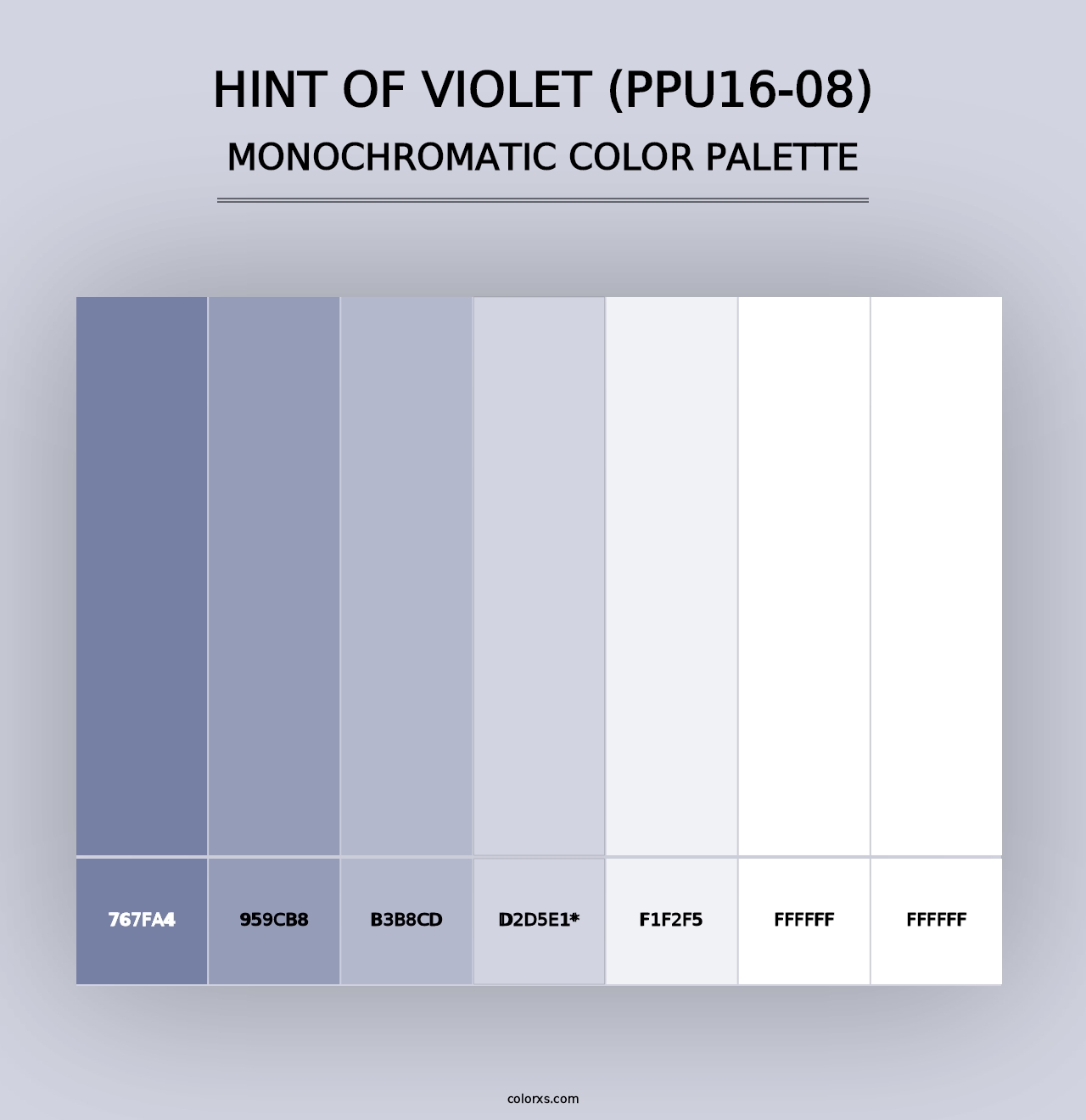 Hint Of Violet (PPU16-08) - Monochromatic Color Palette