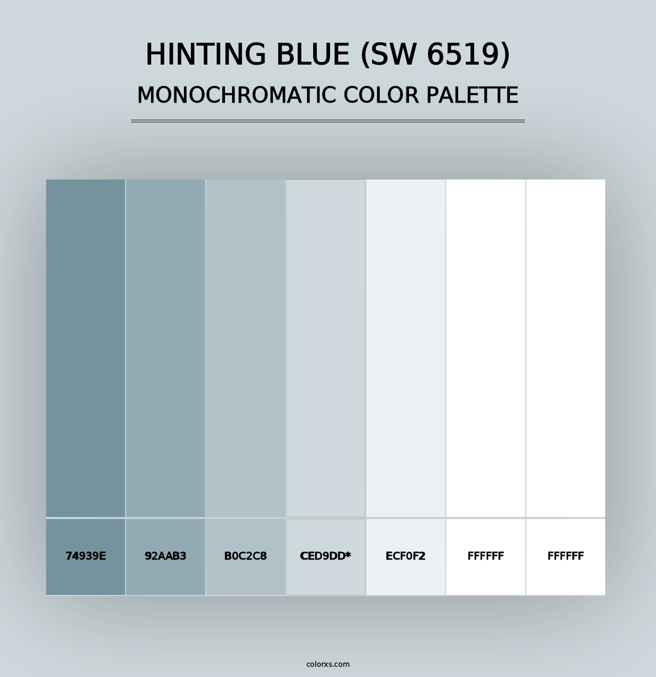 Hinting Blue (SW 6519) - Monochromatic Color Palette