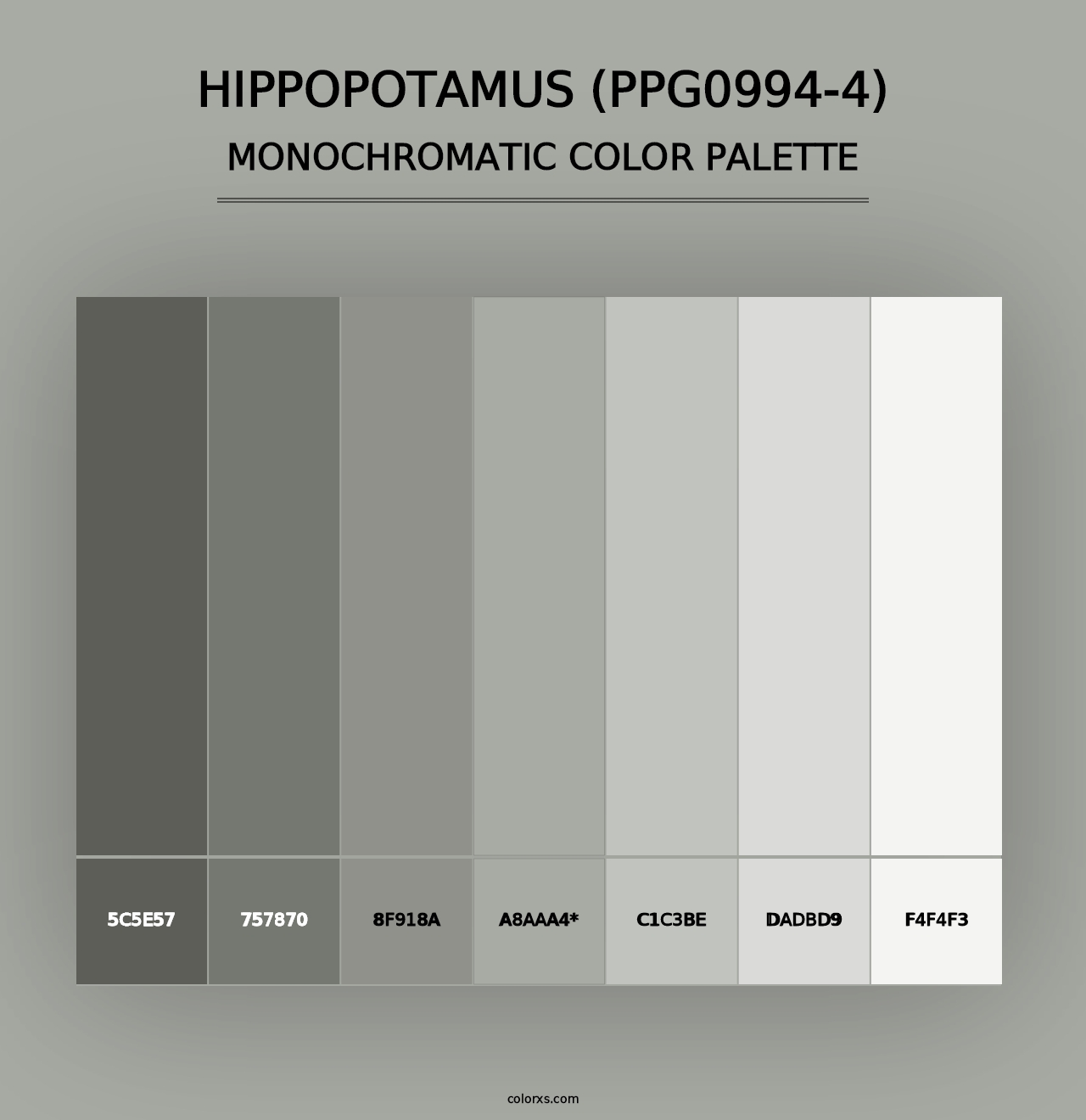 Hippopotamus (PPG0994-4) - Monochromatic Color Palette