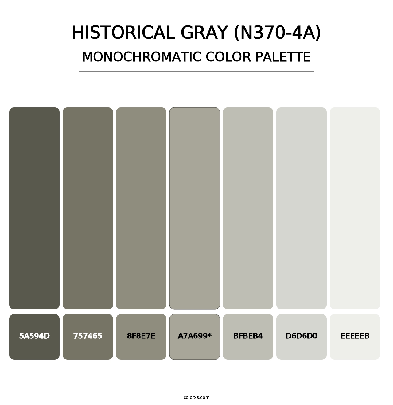 Historical Gray (N370-4A) - Monochromatic Color Palette