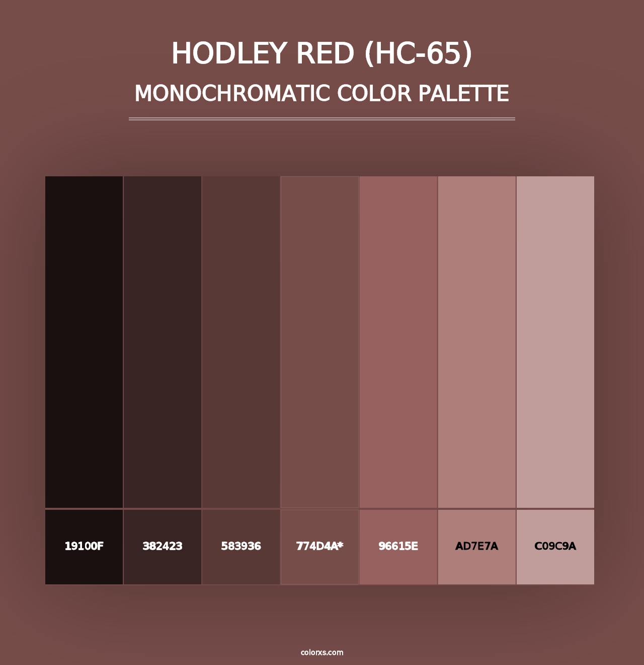 Hodley Red (HC-65) - Monochromatic Color Palette