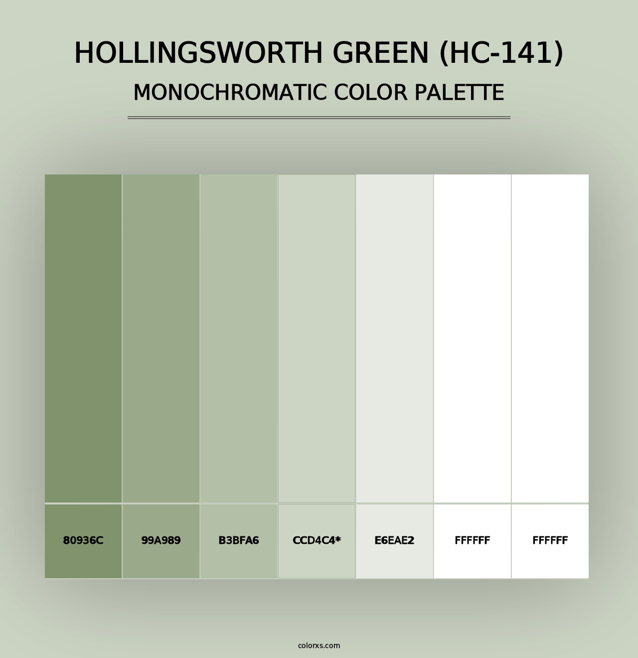 Hollingsworth Green (HC-141) - Monochromatic Color Palette