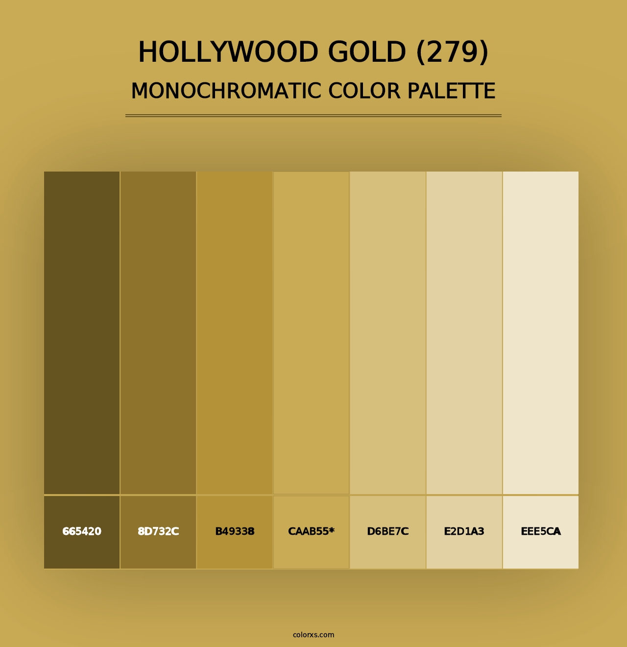 Hollywood Gold (279) - Monochromatic Color Palette