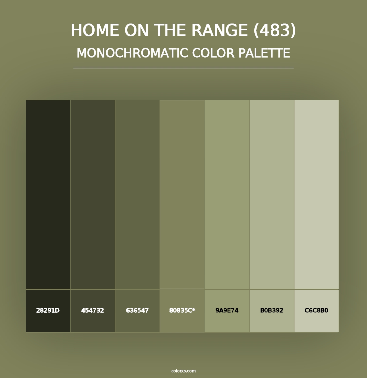 Home on the Range (483) - Monochromatic Color Palette