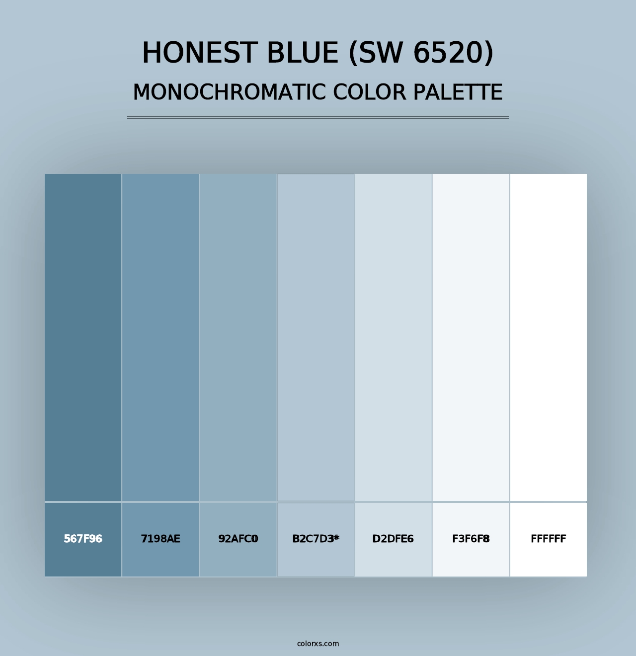 Honest Blue (SW 6520) - Monochromatic Color Palette