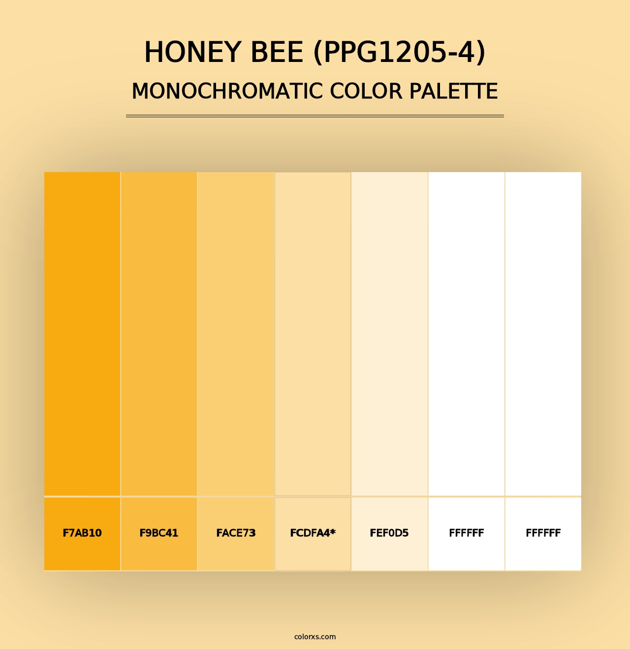 Honey Bee (PPG1205-4) - Monochromatic Color Palette