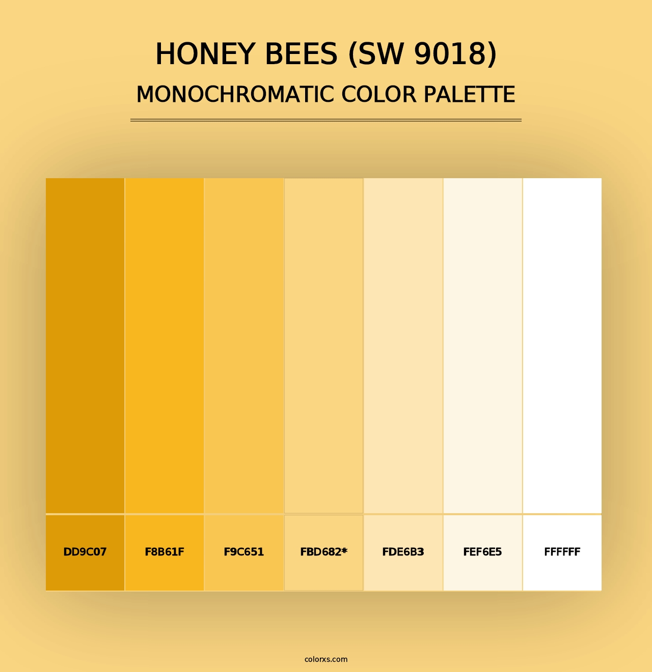 Honey Bees (SW 9018) - Monochromatic Color Palette