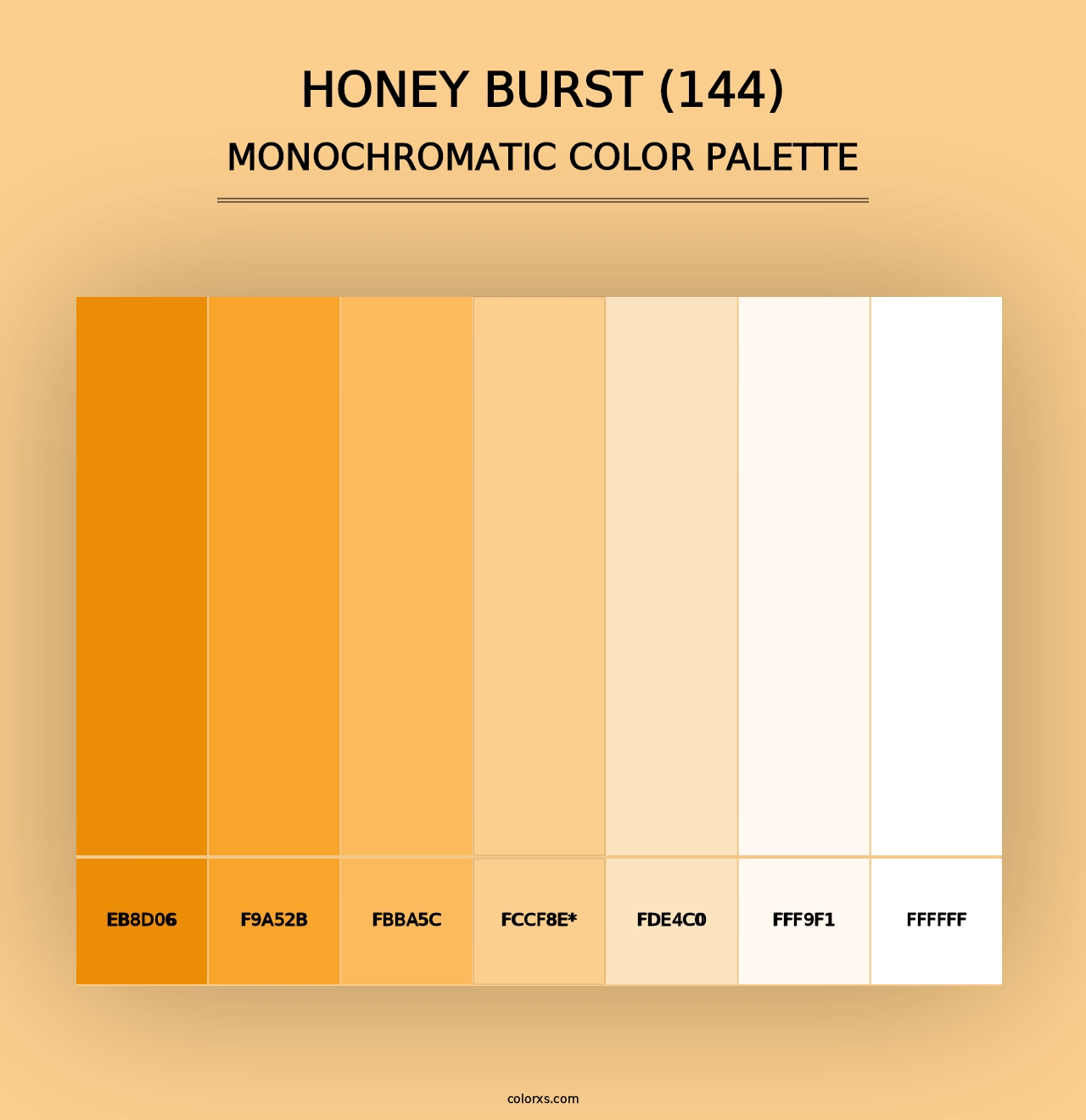 Honey Burst (144) - Monochromatic Color Palette