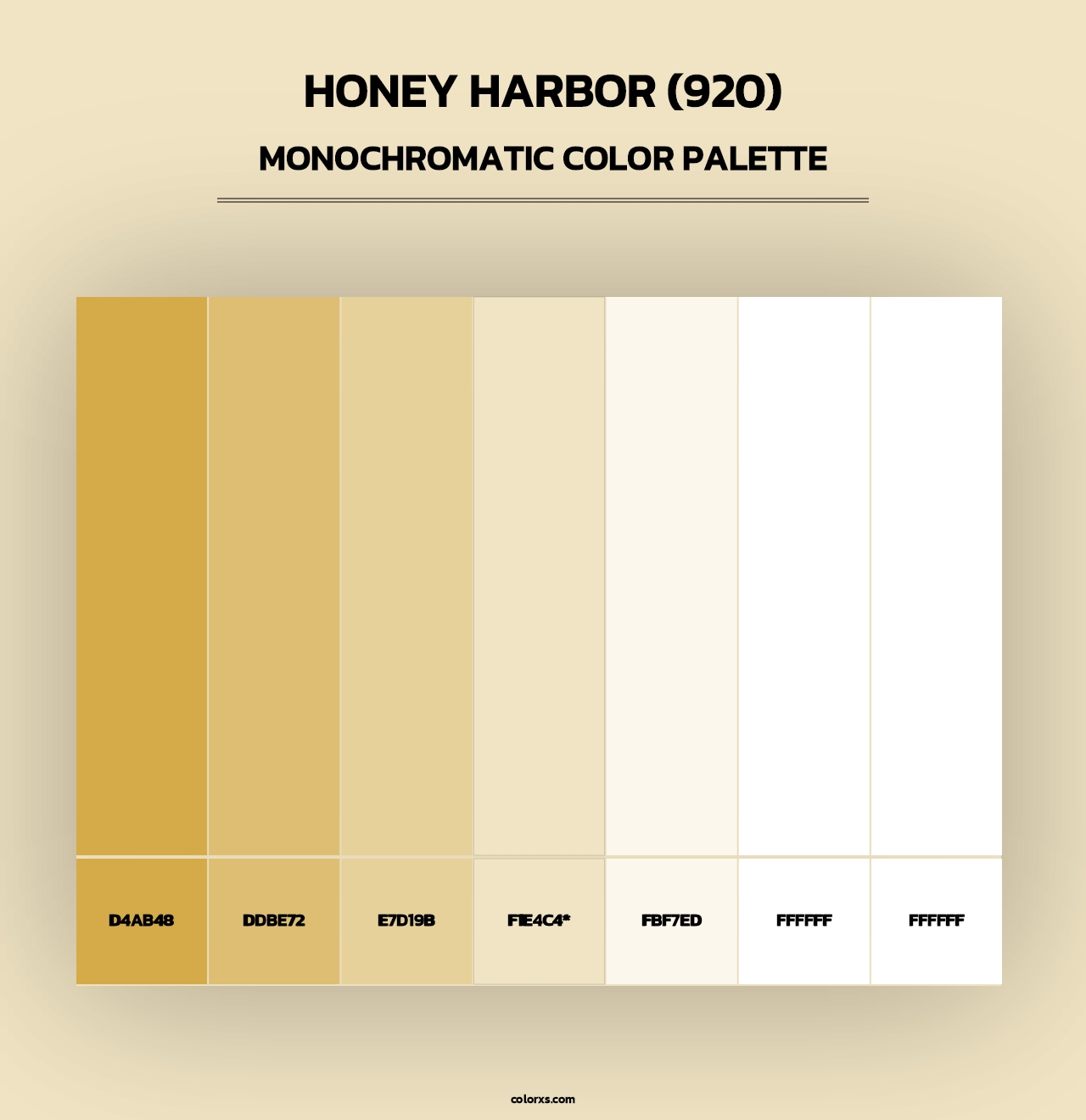 Honey Harbor (920) - Monochromatic Color Palette