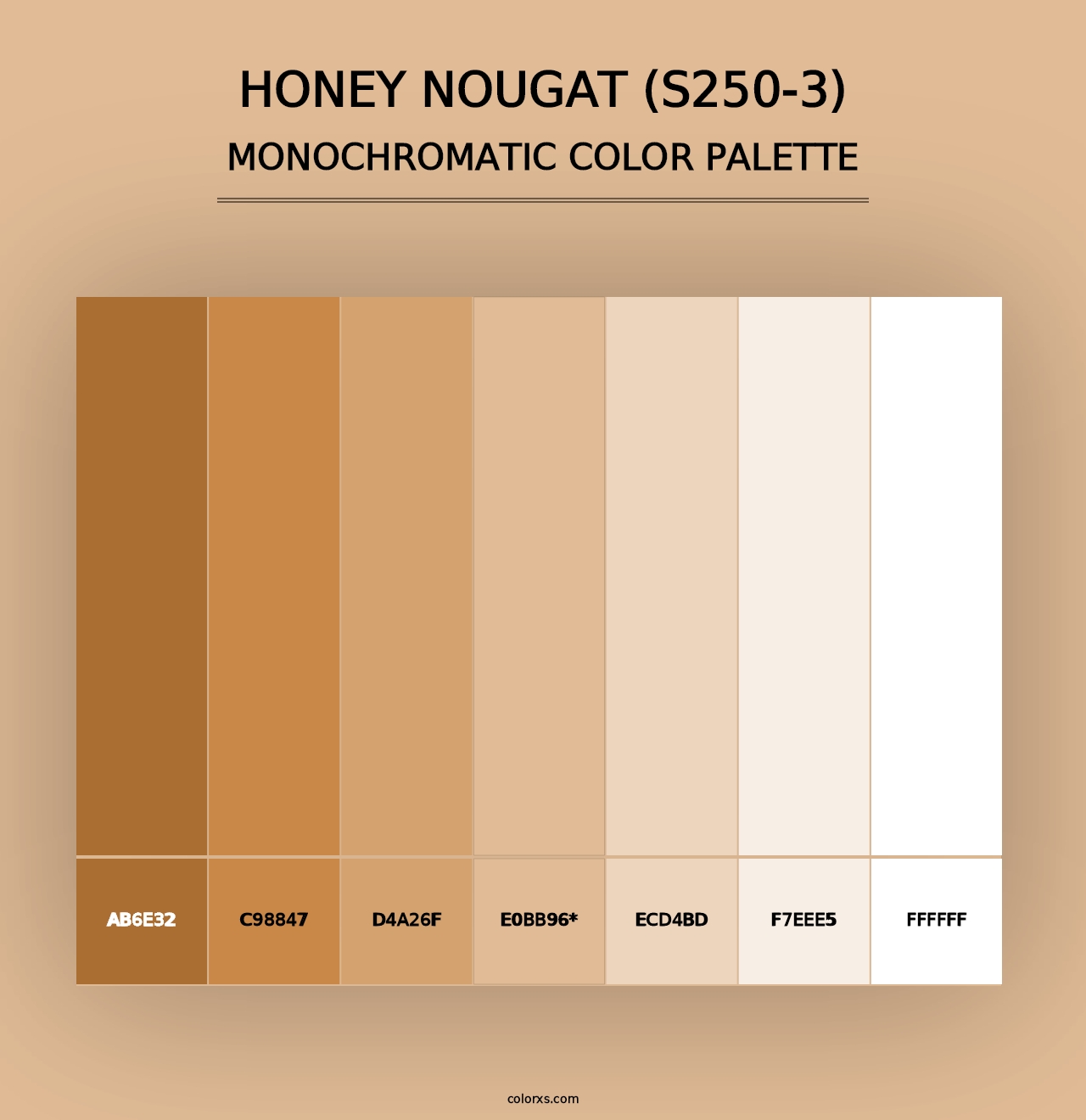 Honey Nougat (S250-3) - Monochromatic Color Palette