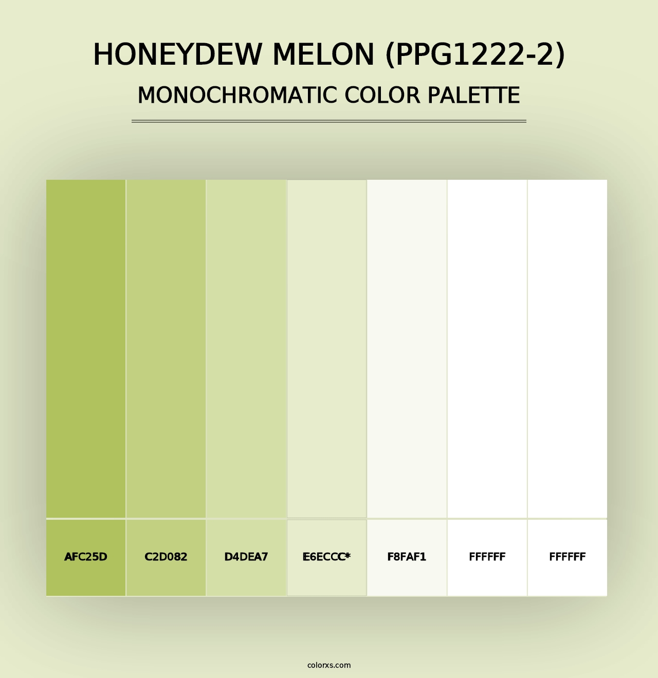 Honeydew Melon (PPG1222-2) - Monochromatic Color Palette