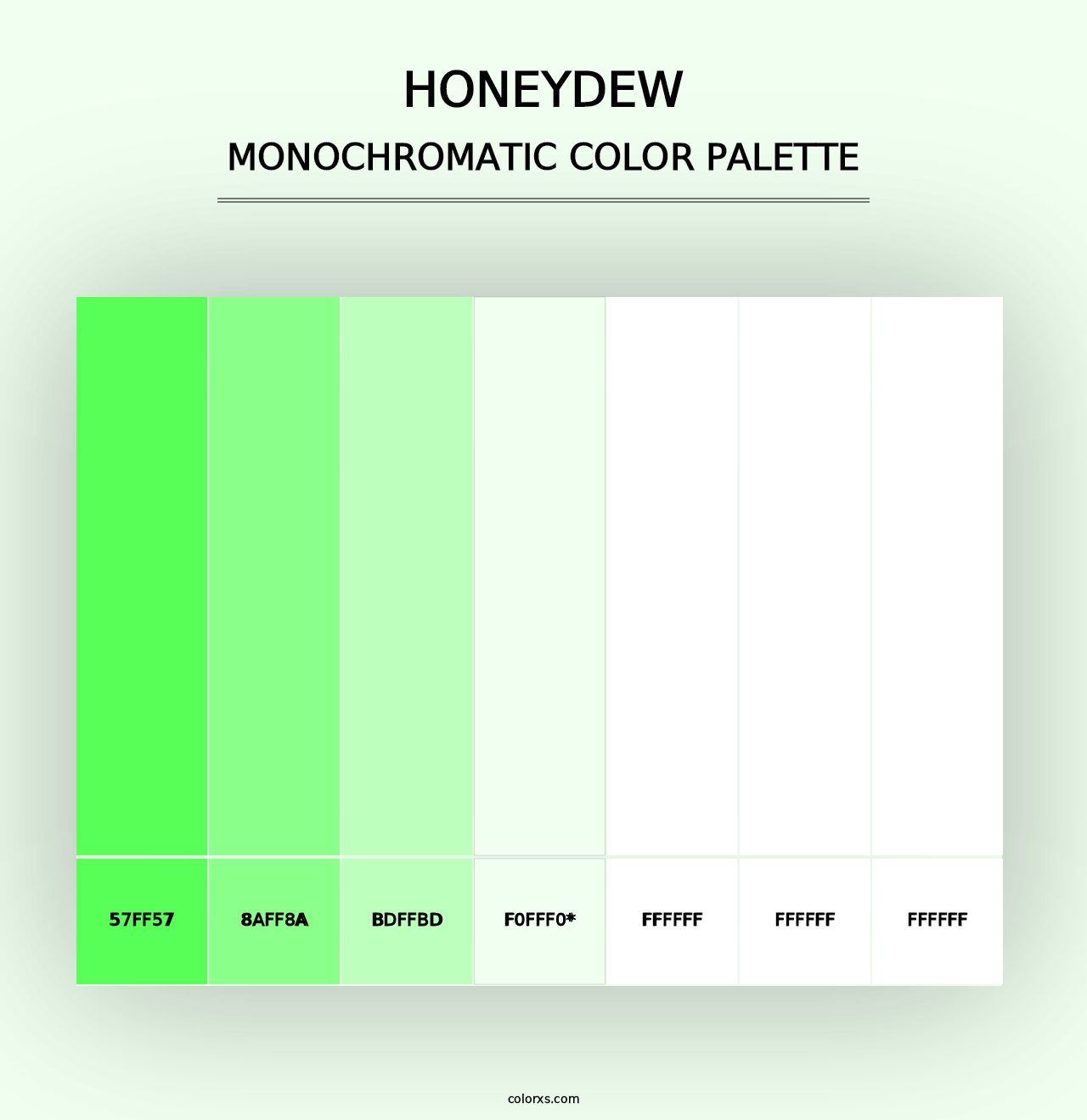 Honeydew - Monochromatic Color Palette