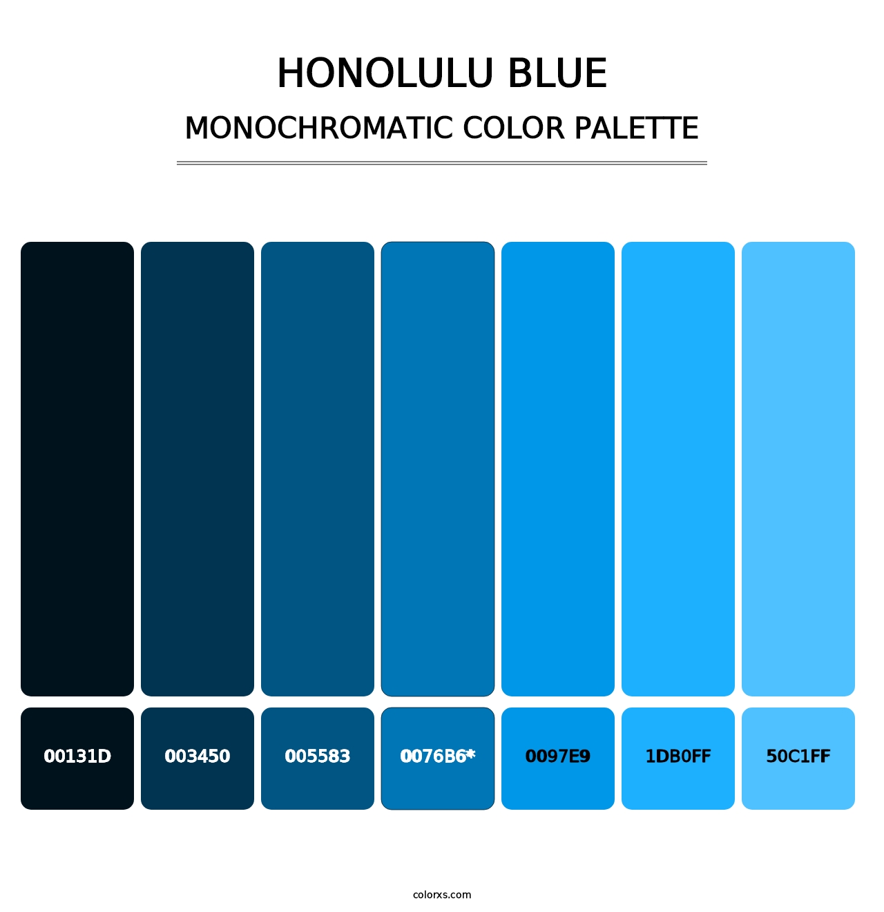 Honolulu Blue - Monochromatic Color Palette