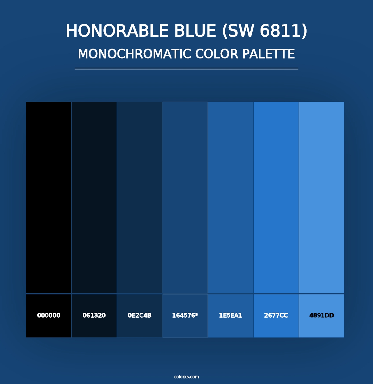 Honorable Blue (SW 6811) - Monochromatic Color Palette