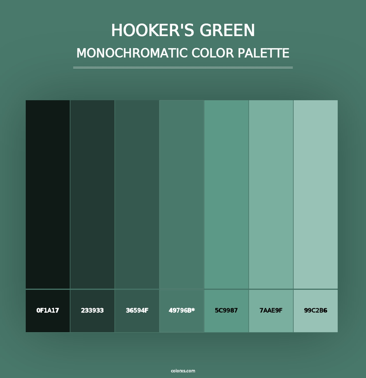 Hooker's Green - Monochromatic Color Palette