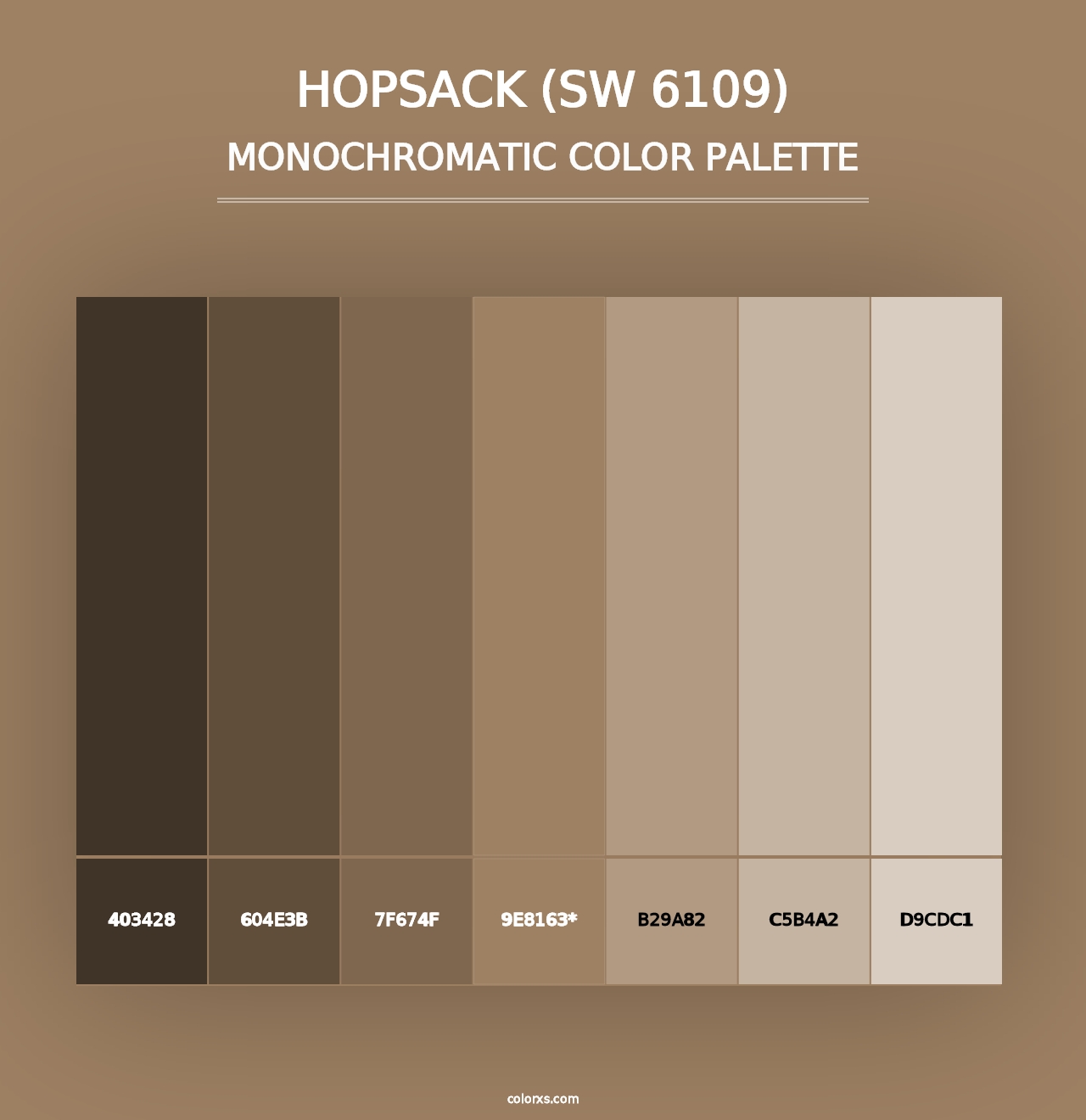 Hopsack (SW 6109) - Monochromatic Color Palette