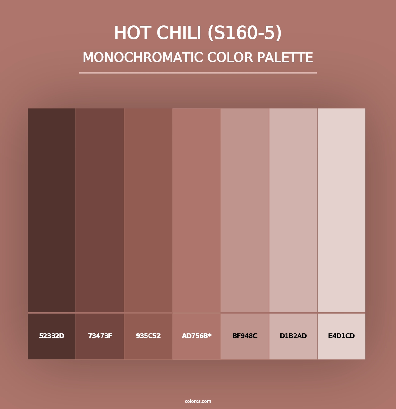 Hot Chili (S160-5) - Monochromatic Color Palette