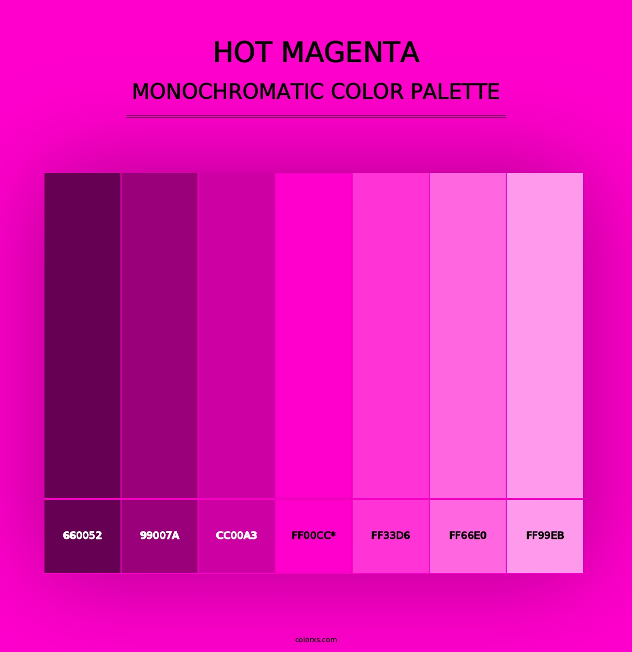 Hot Magenta - Monochromatic Color Palette