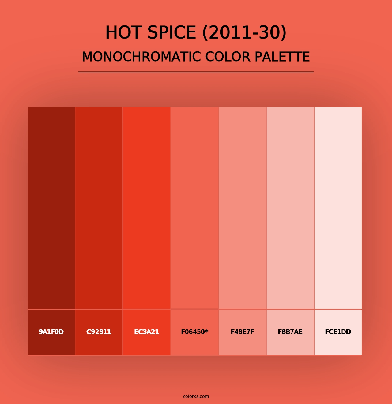 Hot Spice (2011-30) - Monochromatic Color Palette