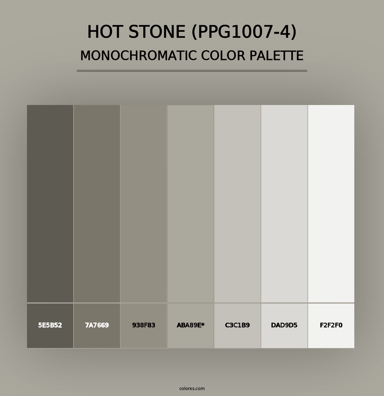 Hot Stone (PPG1007-4) - Monochromatic Color Palette