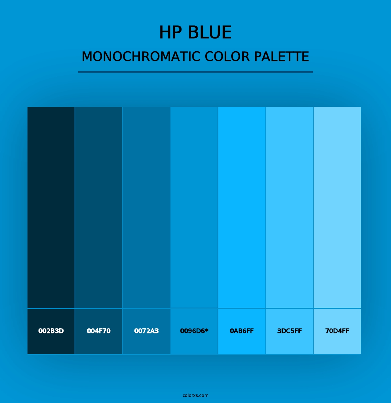 HP Blue - Monochromatic Color Palette