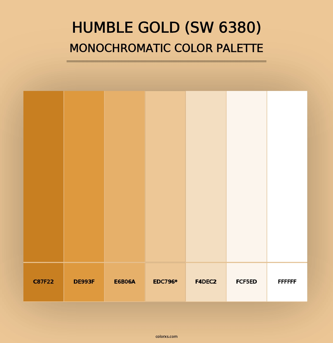 Humble Gold (SW 6380) - Monochromatic Color Palette