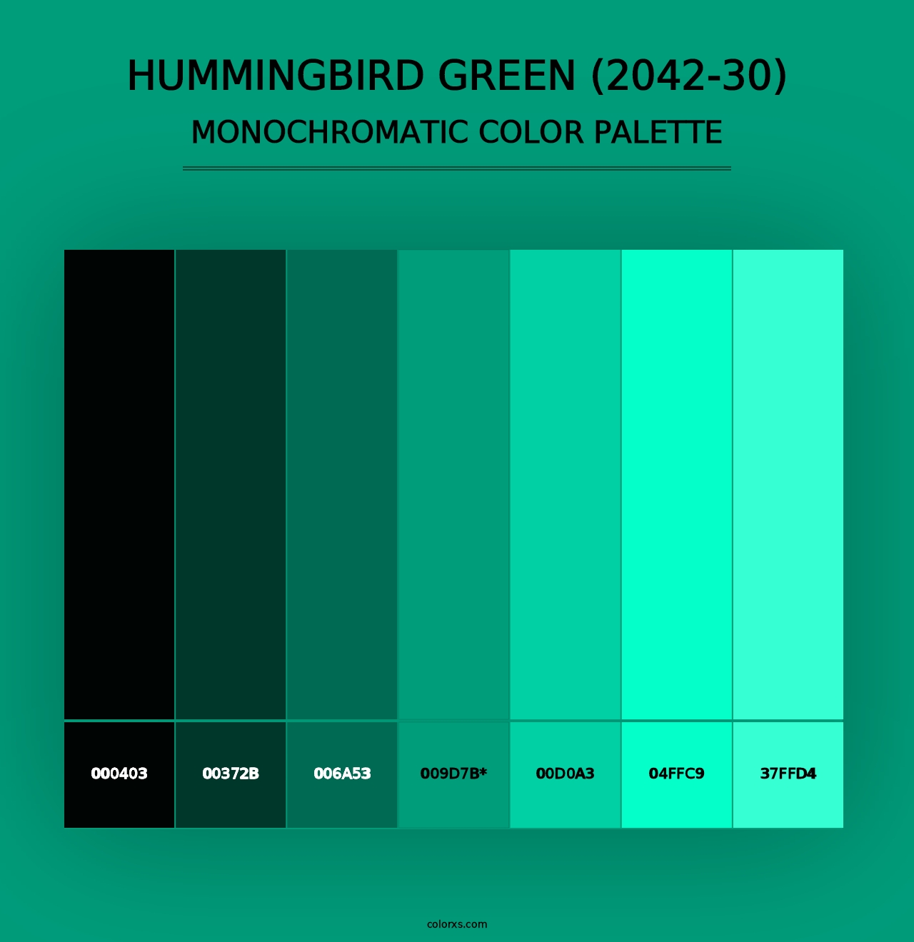 Hummingbird Green (2042-30) - Monochromatic Color Palette