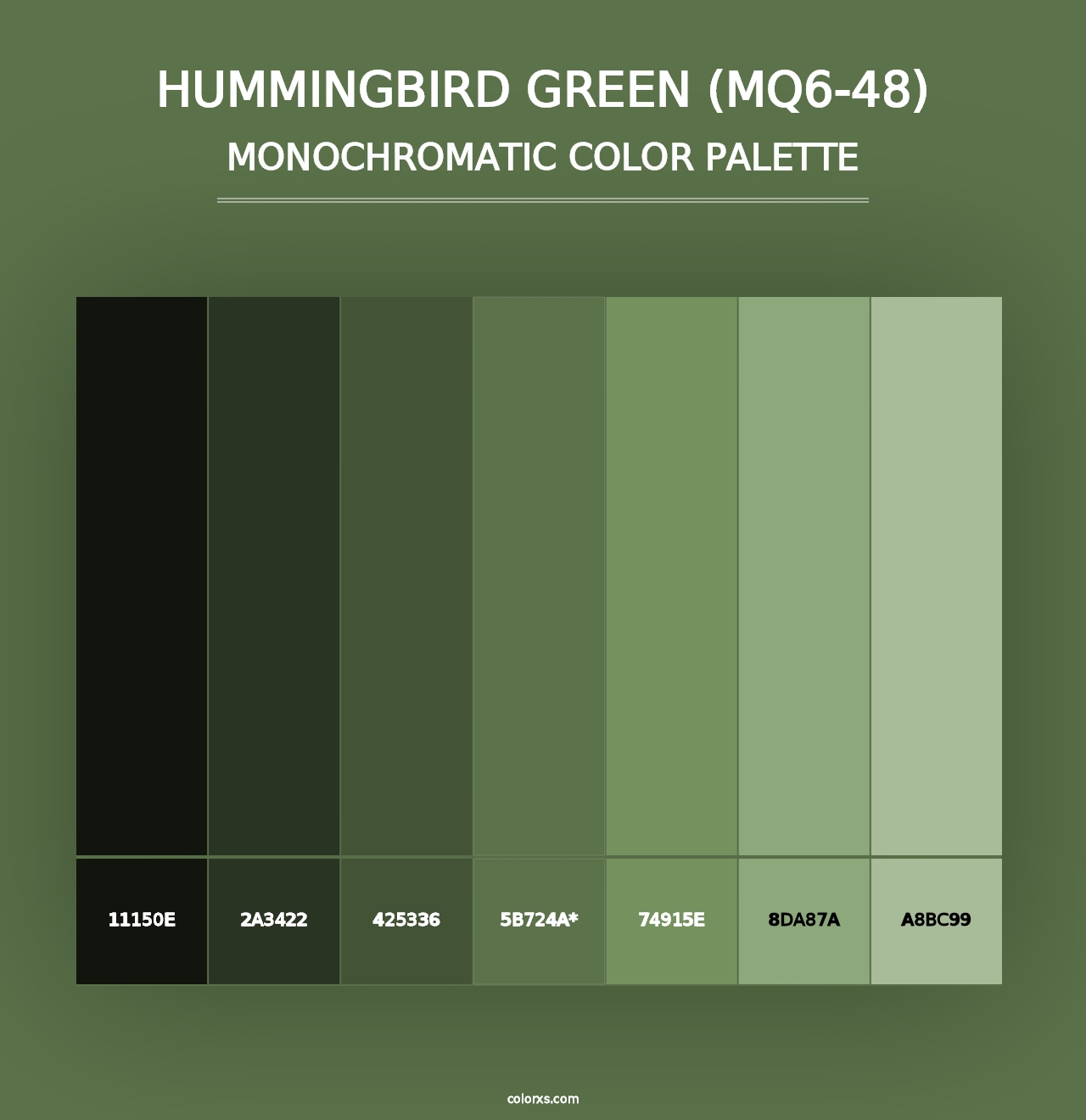 Hummingbird Green (MQ6-48) - Monochromatic Color Palette