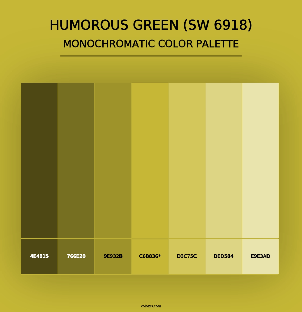 Humorous Green (SW 6918) - Monochromatic Color Palette