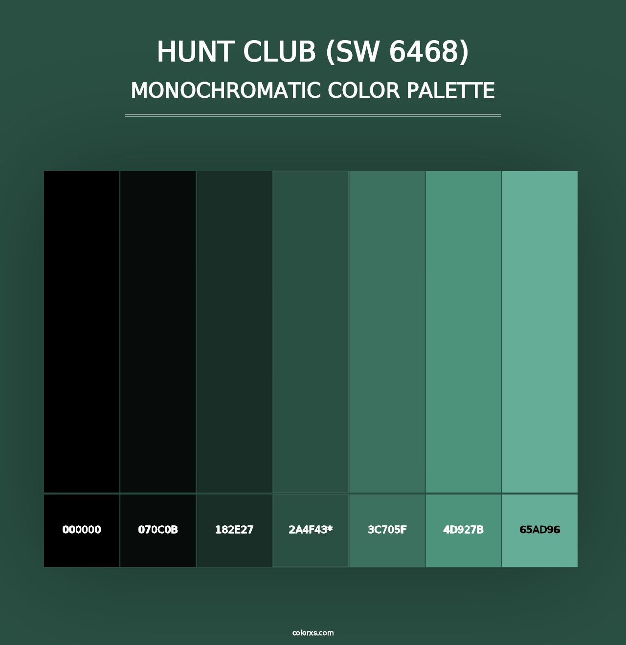 Hunt Club (SW 6468) - Monochromatic Color Palette