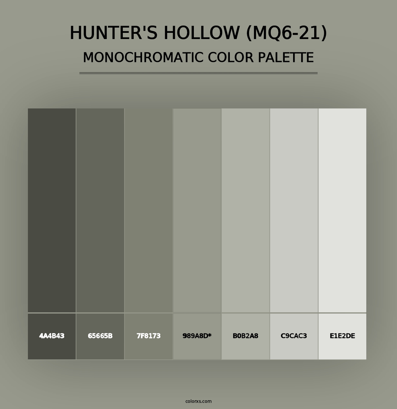 Hunter'S Hollow (MQ6-21) - Monochromatic Color Palette