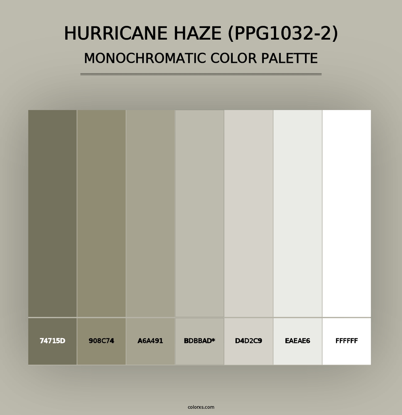 Hurricane Haze (PPG1032-2) - Monochromatic Color Palette