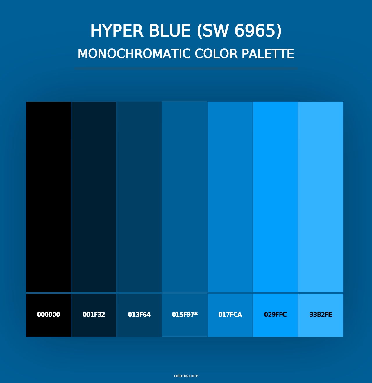 Hyper Blue (SW 6965) - Monochromatic Color Palette