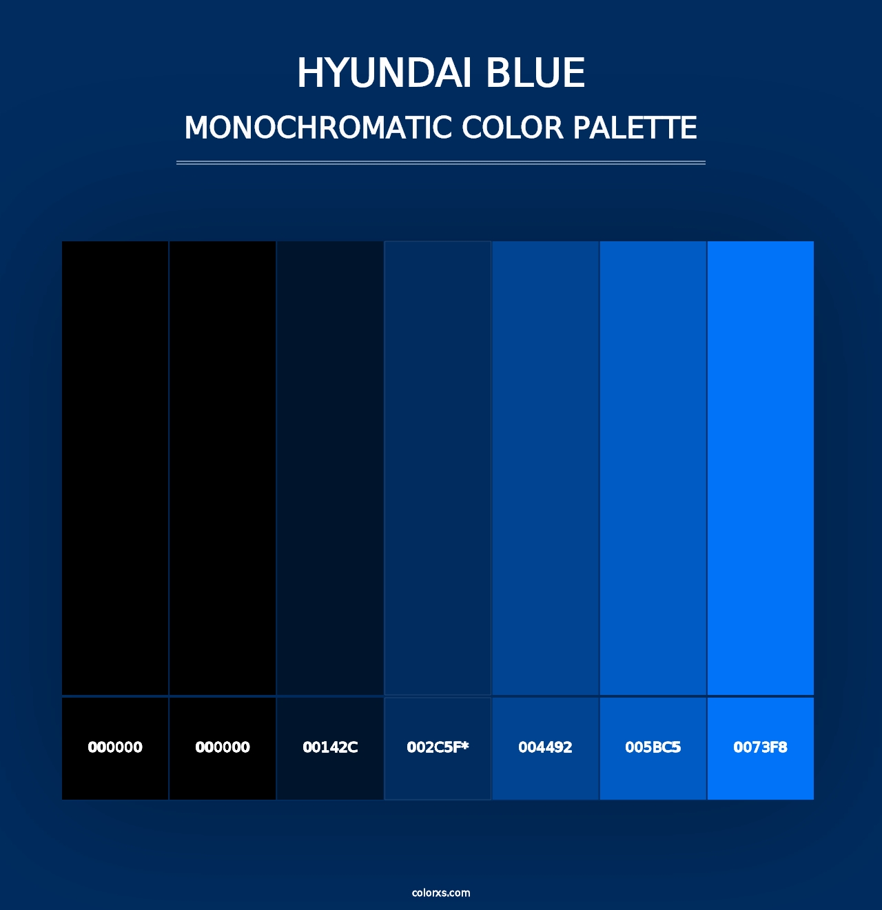 Hyundai Blue - Monochromatic Color Palette