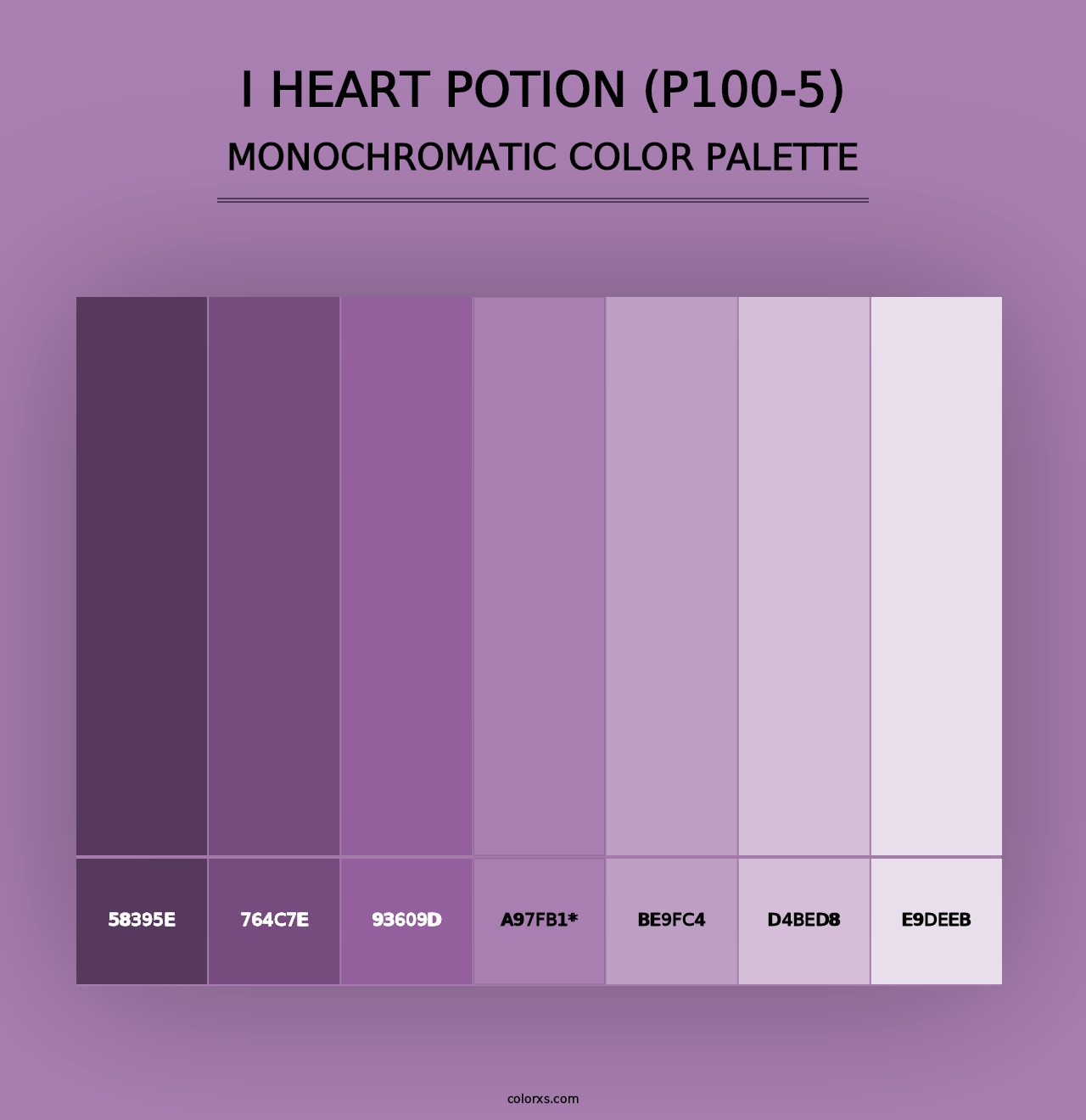 I Heart Potion (P100-5) - Monochromatic Color Palette