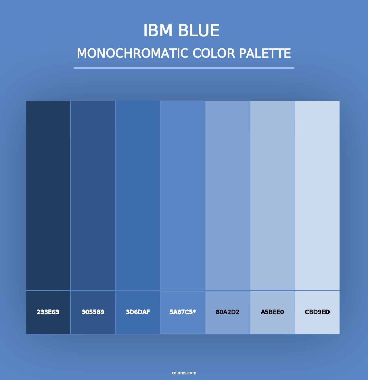 IBM Blue  - Monochromatic Color Palette