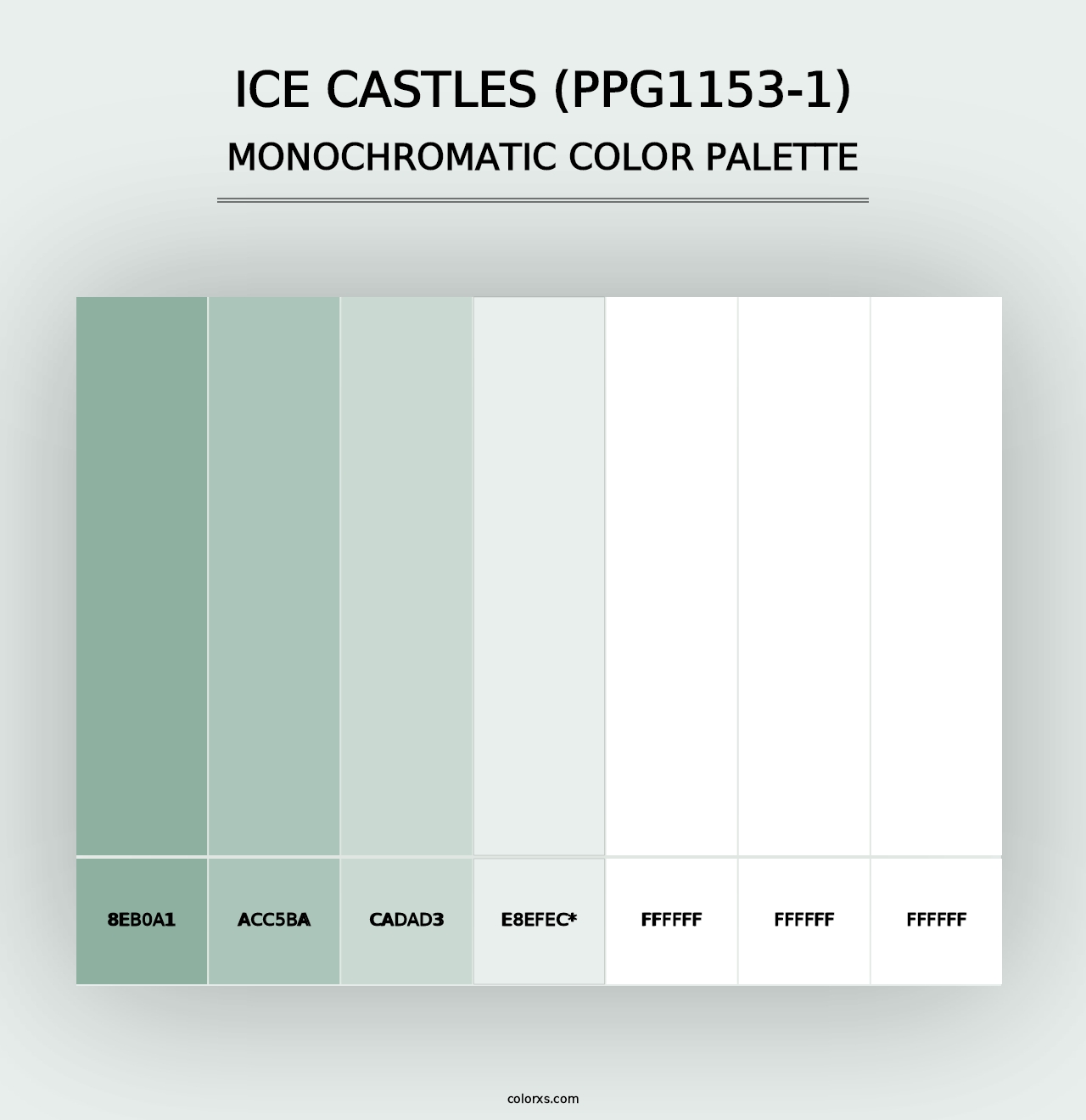 Ice Castles (PPG1153-1) - Monochromatic Color Palette