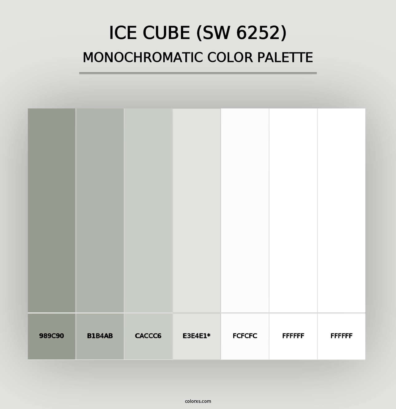 Ice Cube (SW 6252) - Monochromatic Color Palette