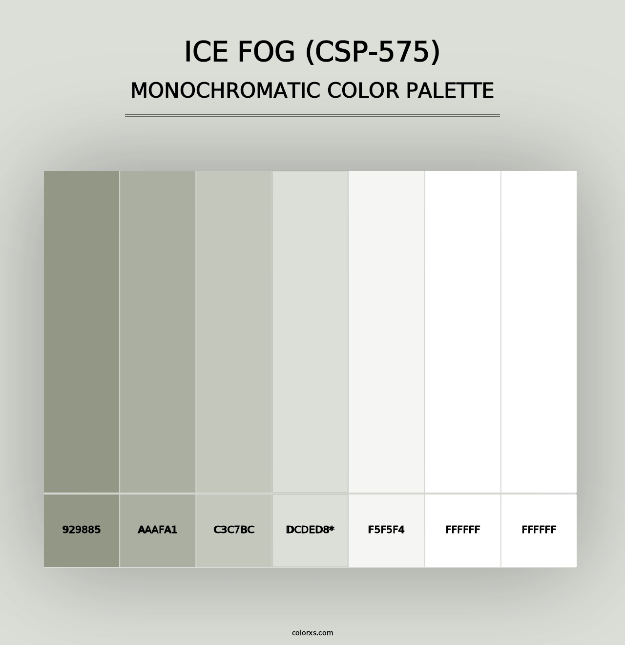 Ice Fog (CSP-575) - Monochromatic Color Palette