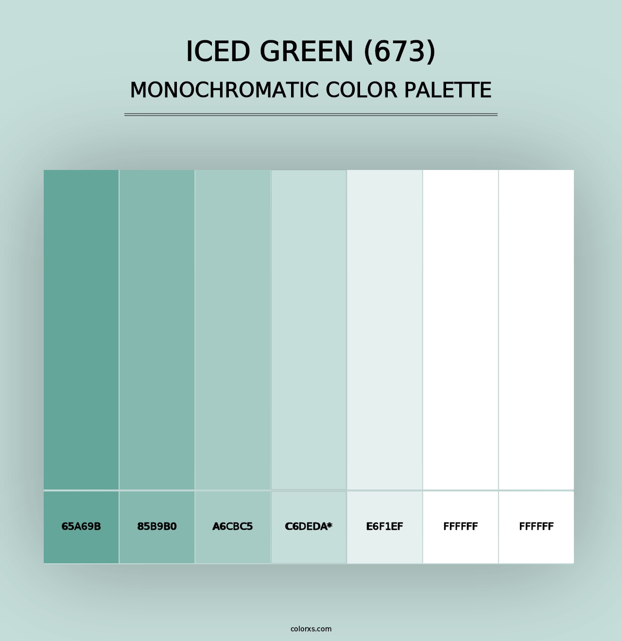 Iced Green (673) - Monochromatic Color Palette