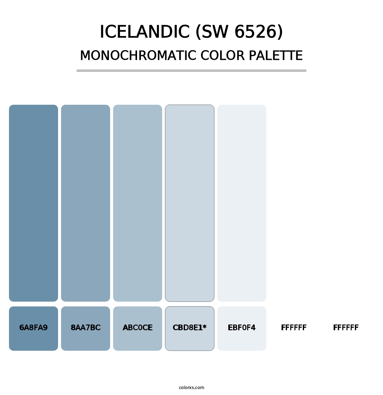 Icelandic (SW 6526) - Monochromatic Color Palette