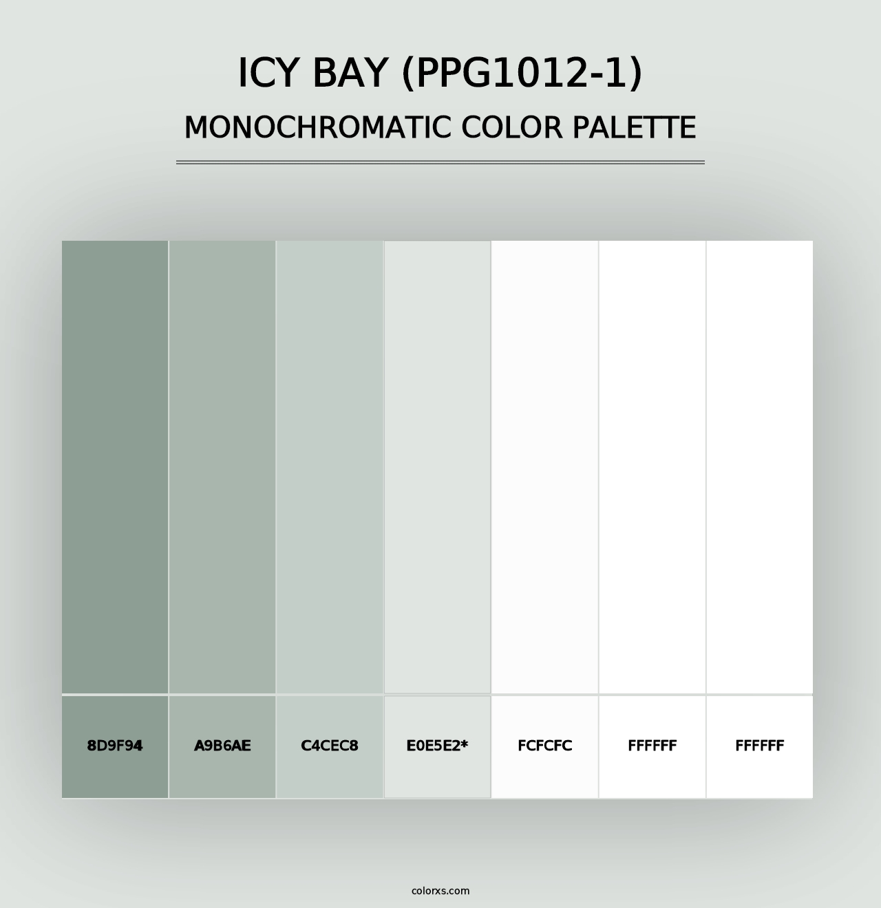 Icy Bay (PPG1012-1) - Monochromatic Color Palette