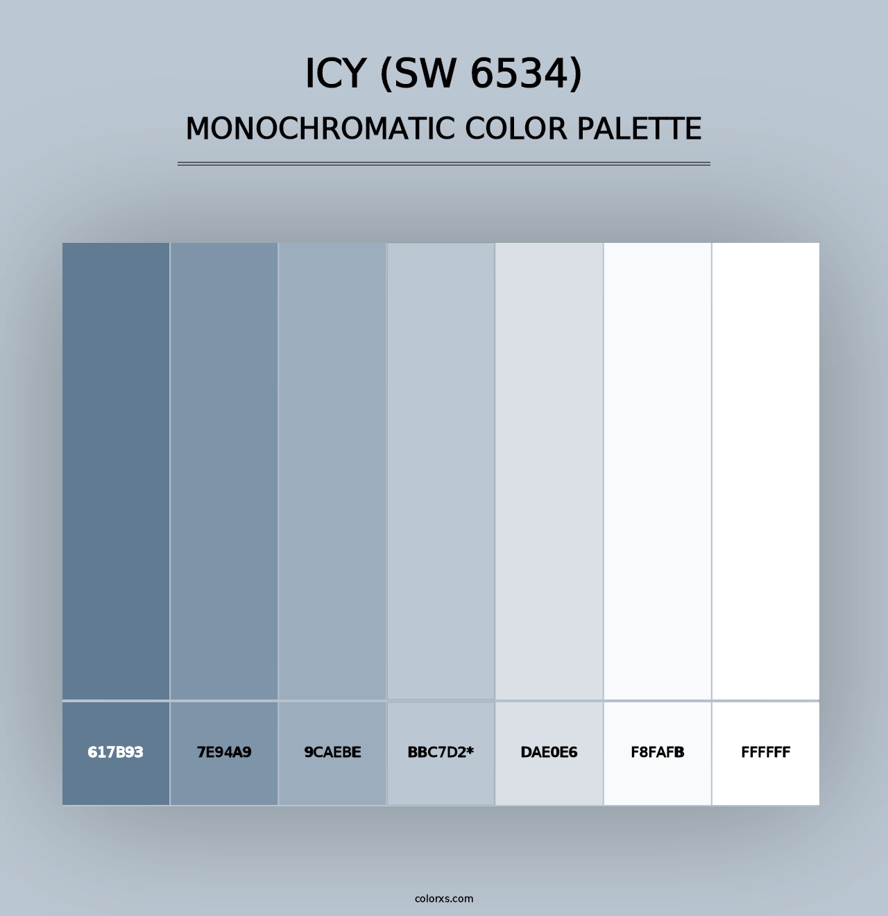 Icy (SW 6534) - Monochromatic Color Palette