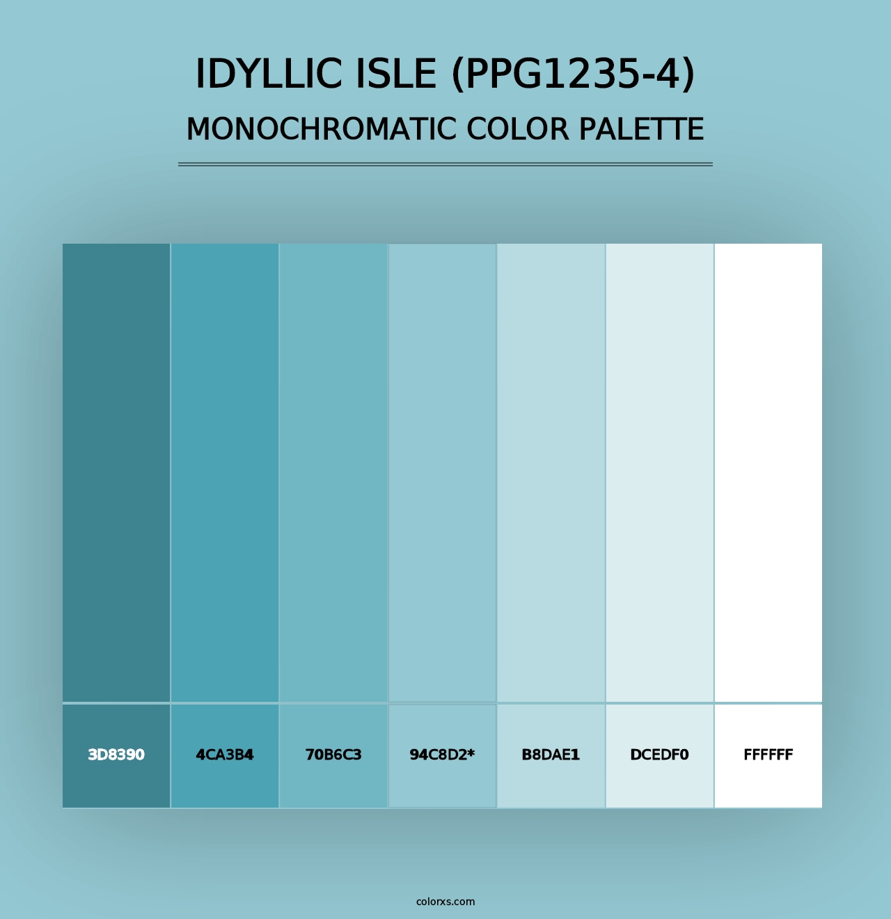 Idyllic Isle (PPG1235-4) - Monochromatic Color Palette