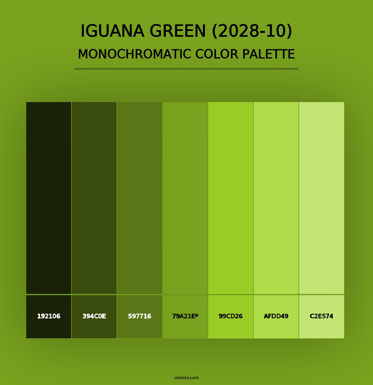 Iguana Green (2028-10) - Monochromatic Color Palette